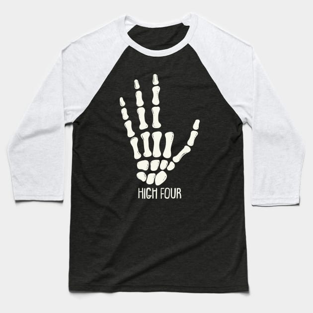 High Four - Funny Finger Amputee Gift Baseball T-Shirt by Shirtbubble